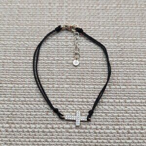 7+1 Inch Sterling Silver Silpada Cross Cubic Zirconia Bracelet A5932